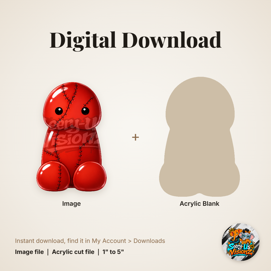 Stitched Red Jelly acrylic blank and digital download