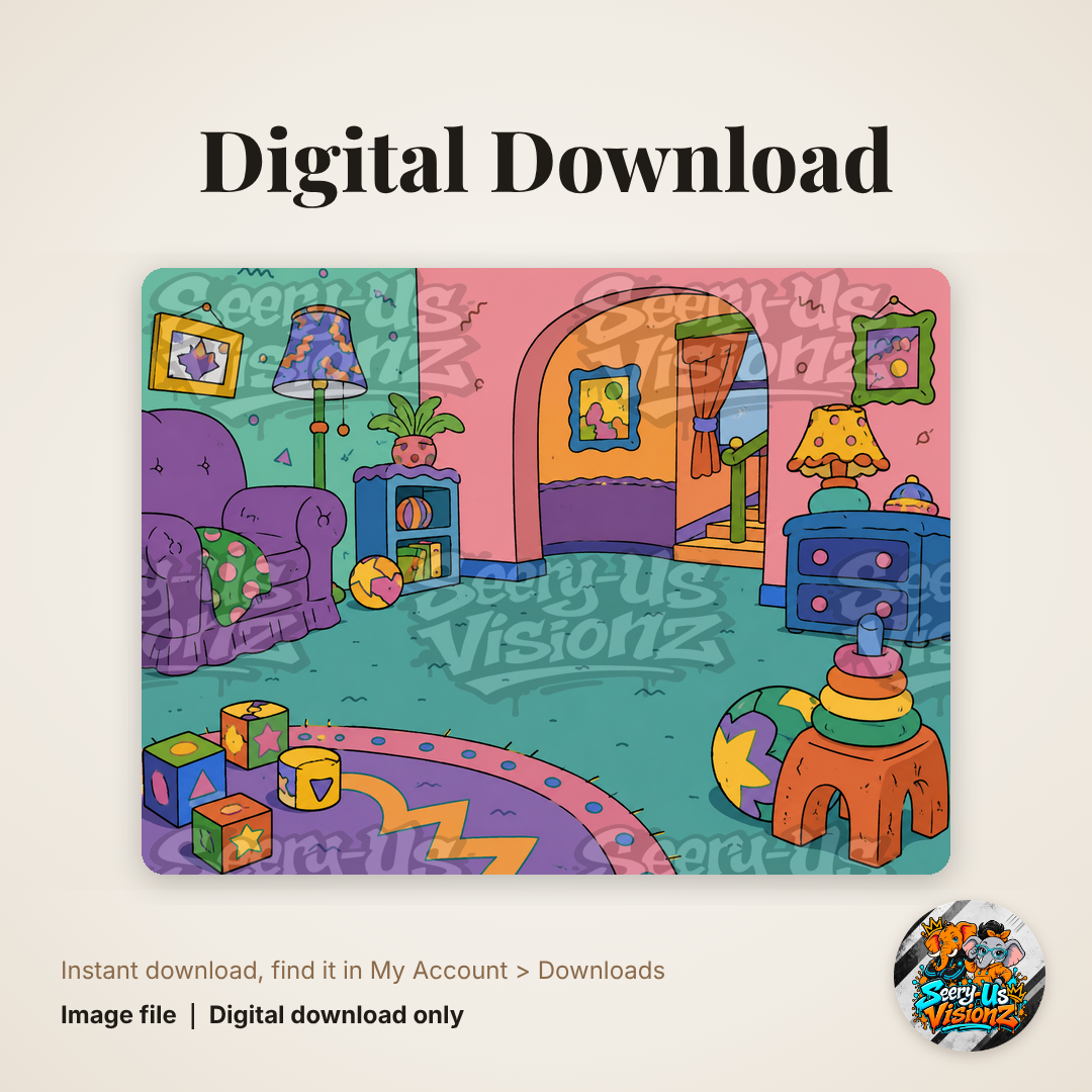 Cartoon Playroom Background digital download
