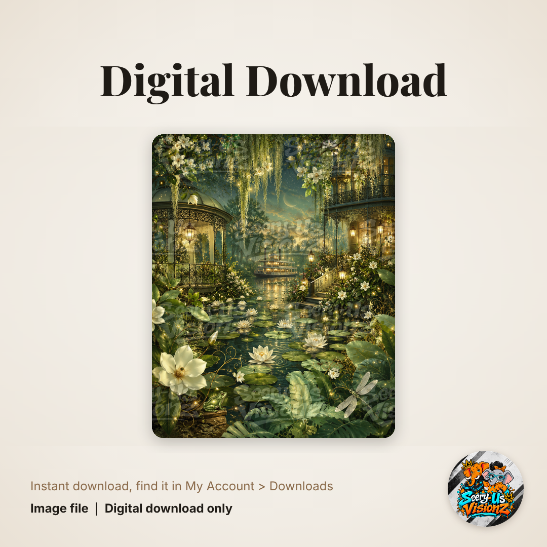 Bayou Lily Pond Background digital download