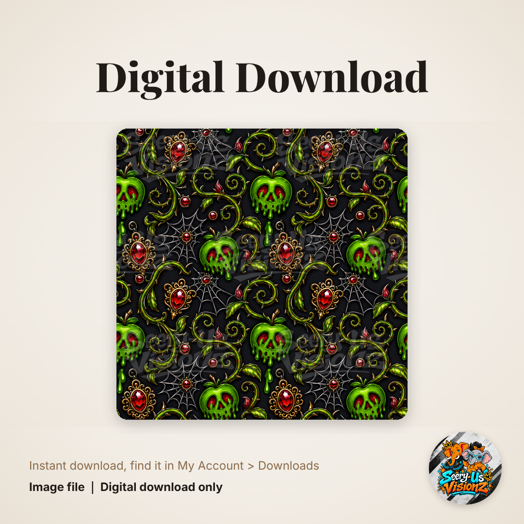 Poison Apple Spiderweb Pattern Paper digital download