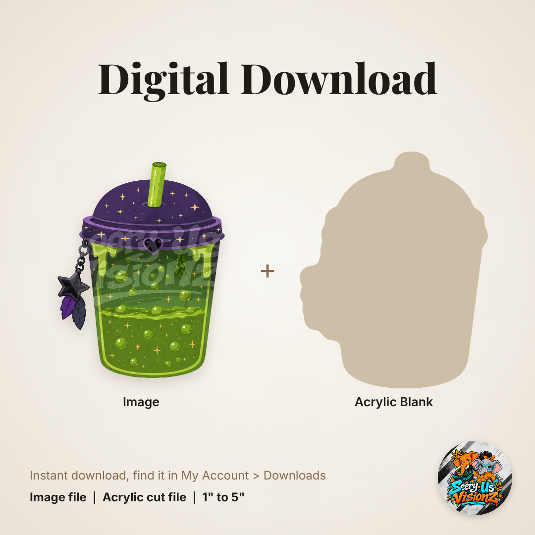 Green Potion Cup acrylic blank and digital download