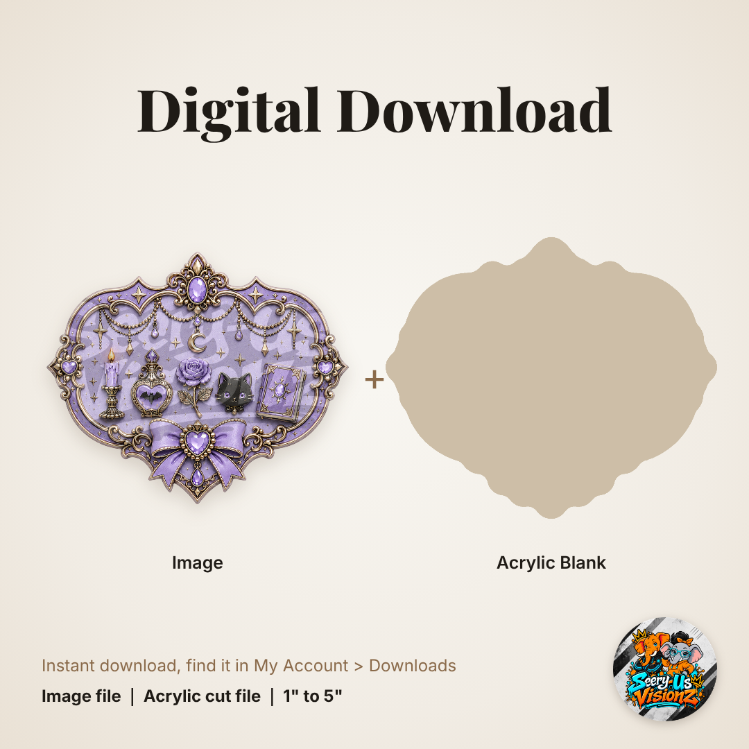 Lavender Gothic Plaque acrylic blank and digital download