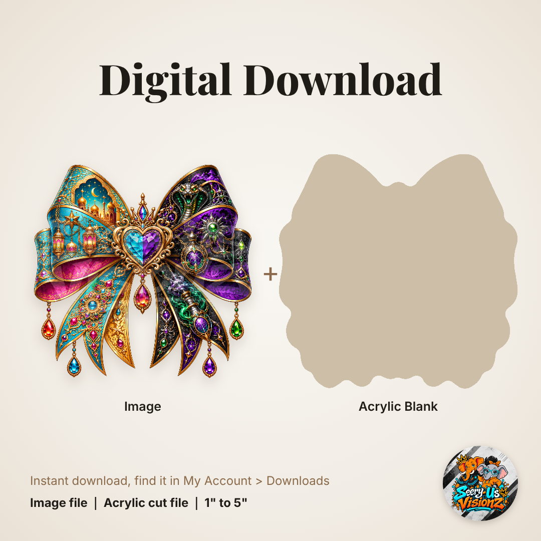 Desert Palace Serpent Split Bow acrylic blank and digital download