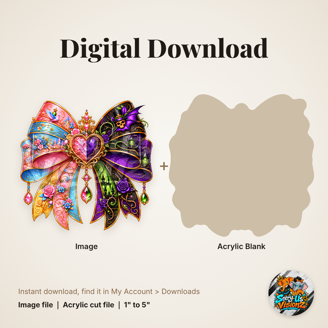 Fairy Garden Dragon Split Bow acrylic blank and digital download