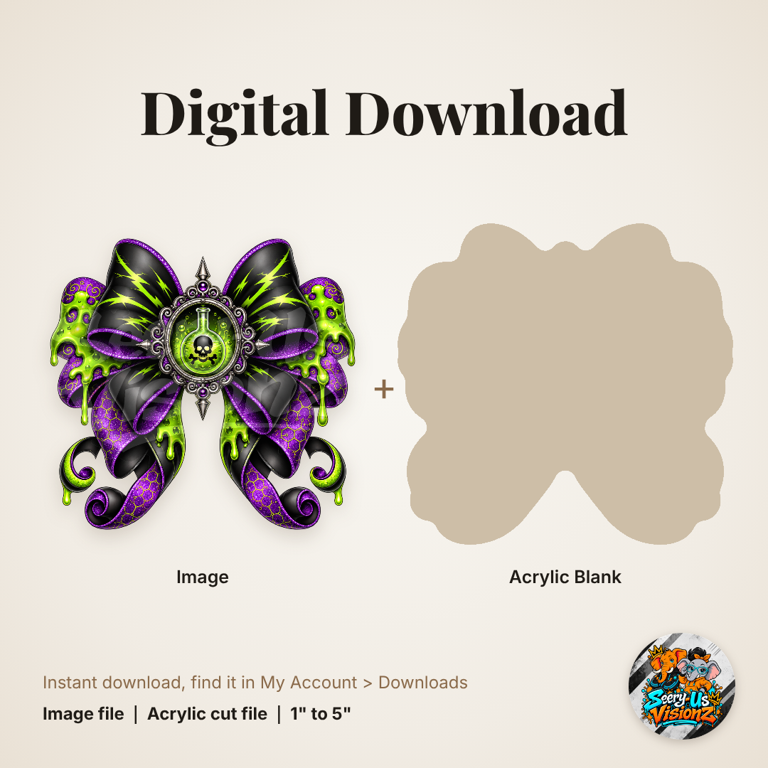 Toxic Slime Potion Bow acrylic blank and digital download