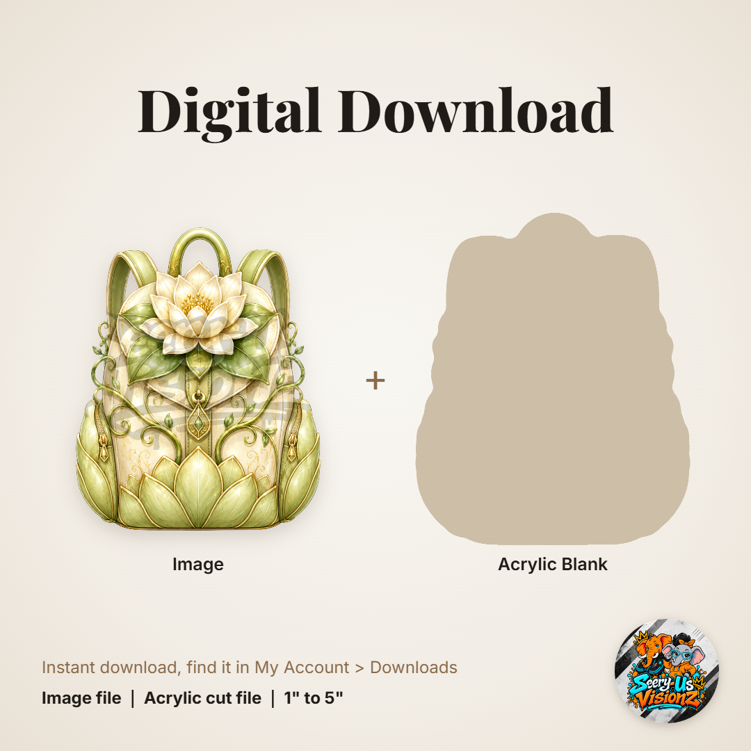 Lily Pad Princess Backpack acrylic blank and digital download