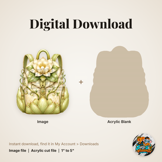 Lily Pad Princess Backpack acrylic blank and digital download