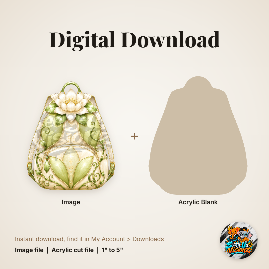 Pale Lily Princess Backpack acrylic blank and digital download