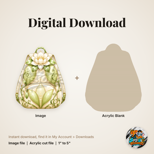 Pale Lily Princess Backpack acrylic blank and digital download