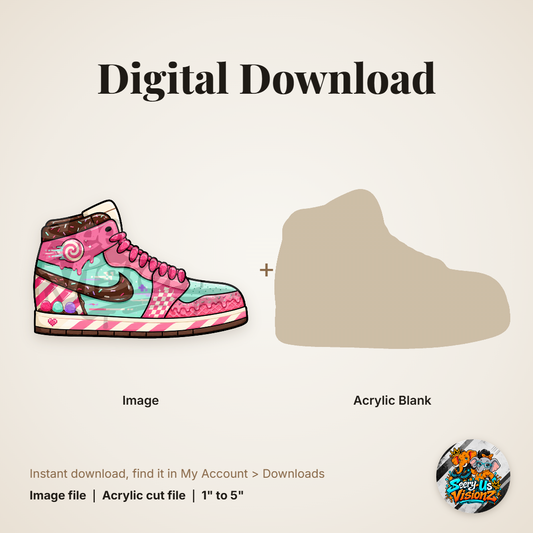 Candy Swirl Sneaker acrylic blank and digital download