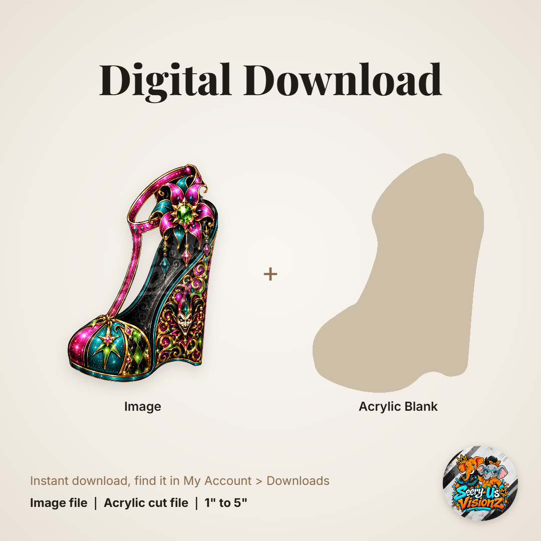 Jester Heel acrylic blank and digital download