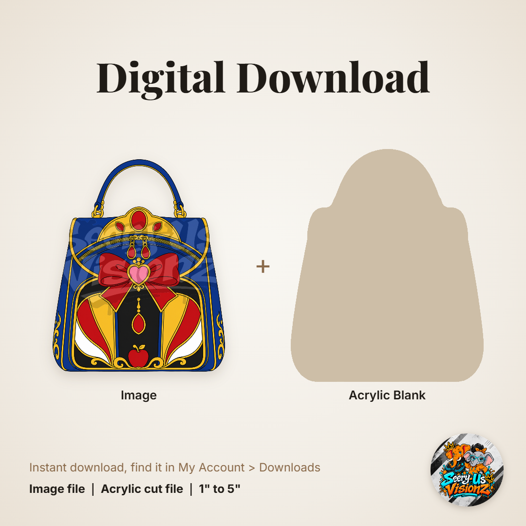 Apple Princess Handbag acrylic blank and digital download