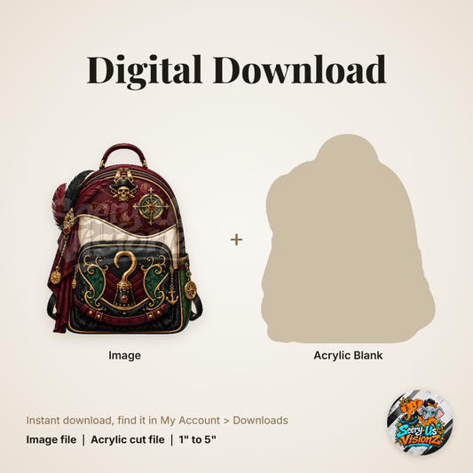 Pirate Captain Backpack acrylic blank and digital download