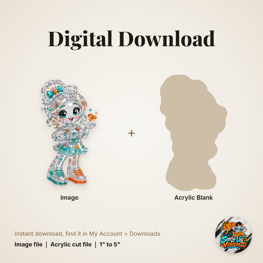Crystal Doll acrylic blank and digital download
