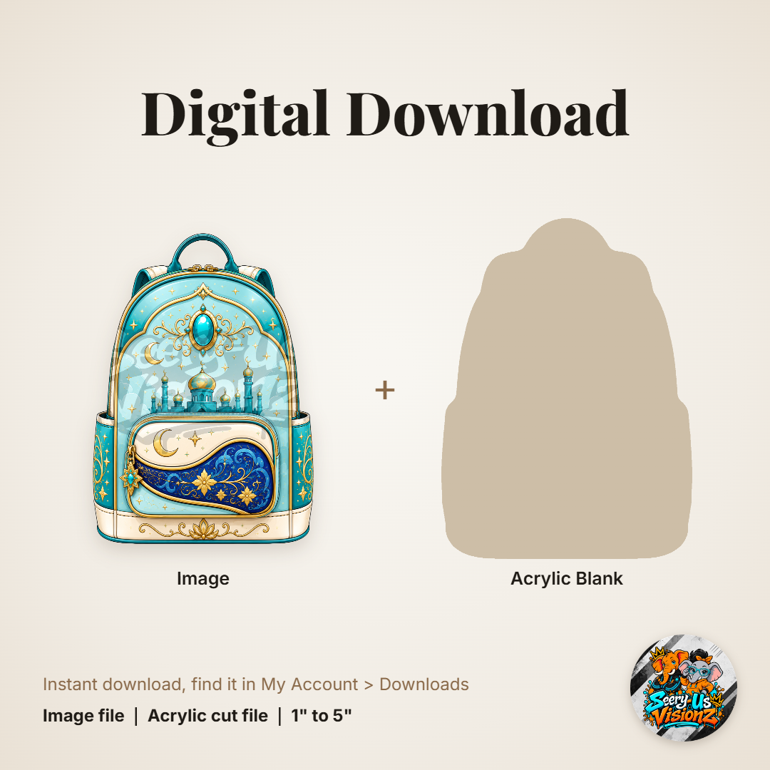 Desert Princess Backpack acrylic blank and digital download