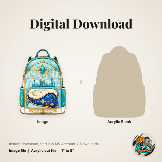 Desert Princess Backpack acrylic blank and digital download