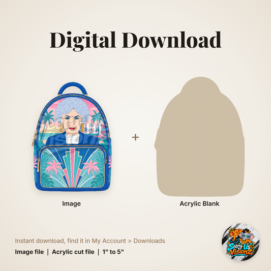Palm Golden Lady Backpack acrylic blank and digital download