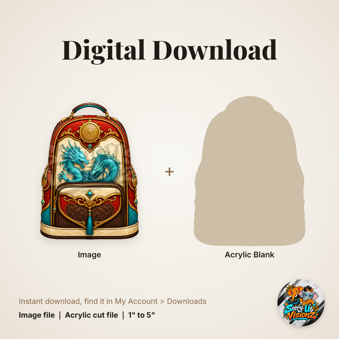Jade Dragon Backpack acrylic blank and digital download