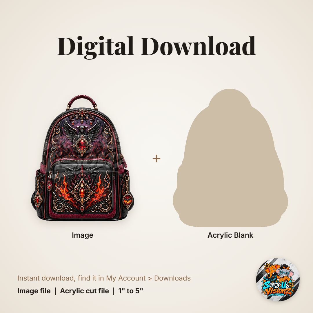 Fire Dragon Backpack acrylic blank and digital download