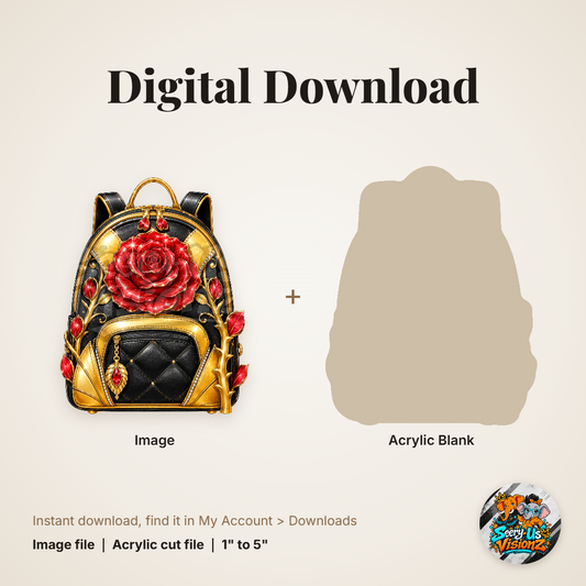 Enchanted Rose Backpack acrylic blank and digital download