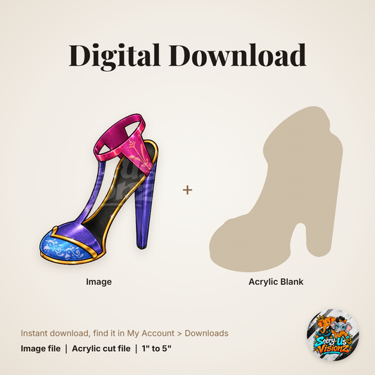 Fantasy Heel 2 acrylic blank and digital download