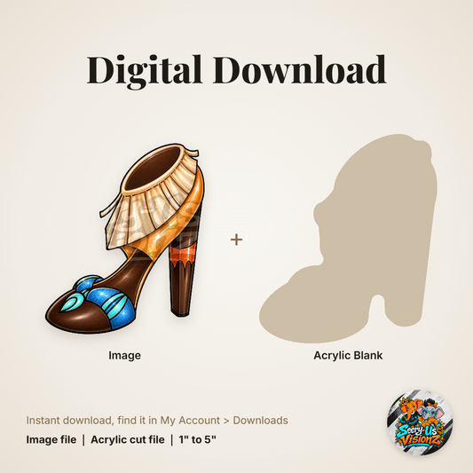 Fantasy Heel 4 acrylic blank and digital download