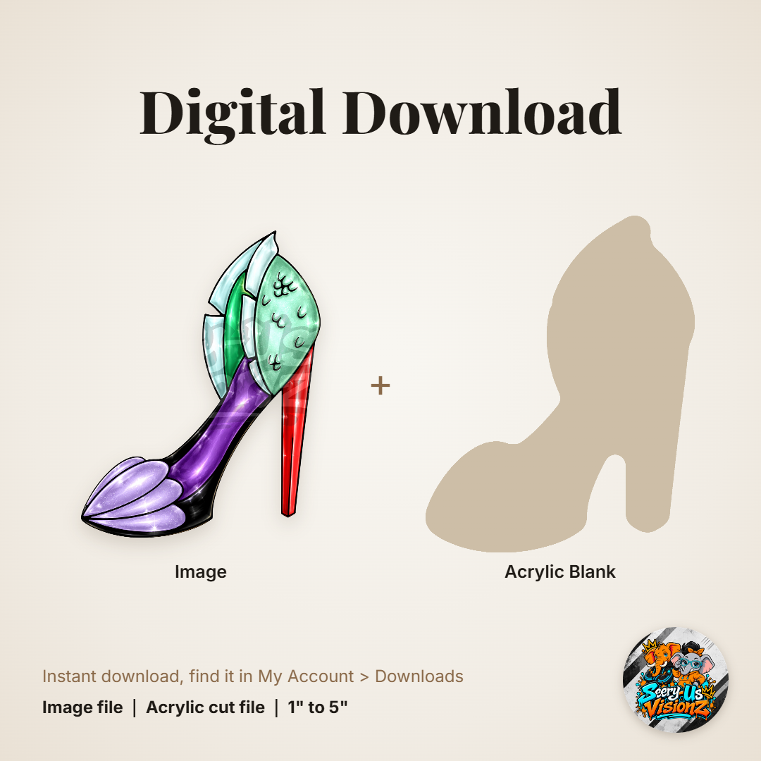Fantasy Heel 5 acrylic blank and digital download