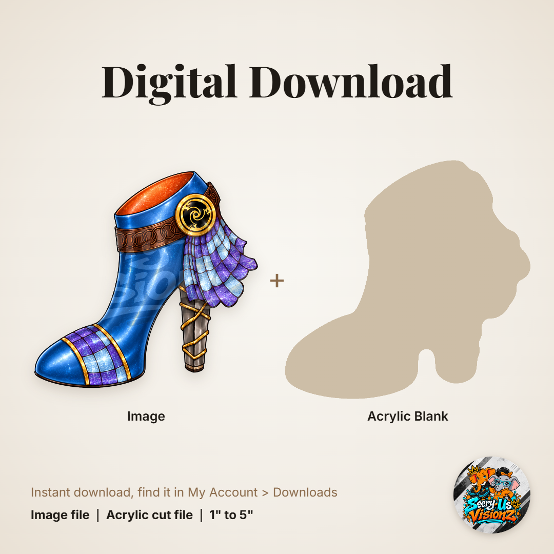 Fantasy Heel acrylic blank and digital download