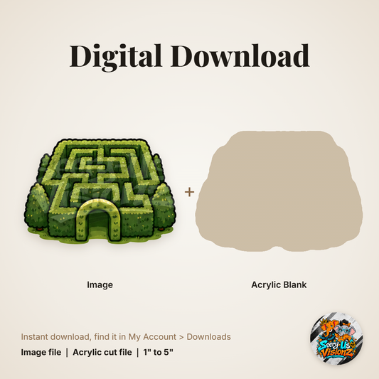 Hedge Maze acrylic blank and digital download