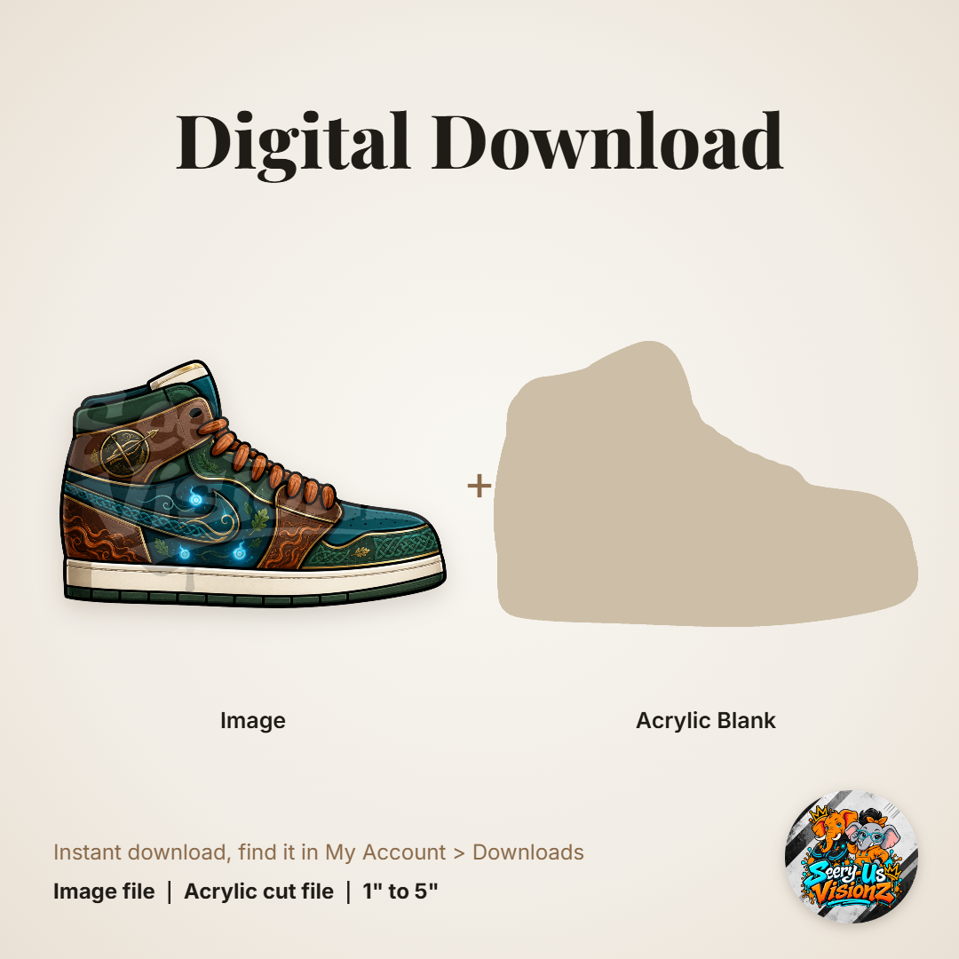 Forest Explorer Sneaker acrylic blank and digital download