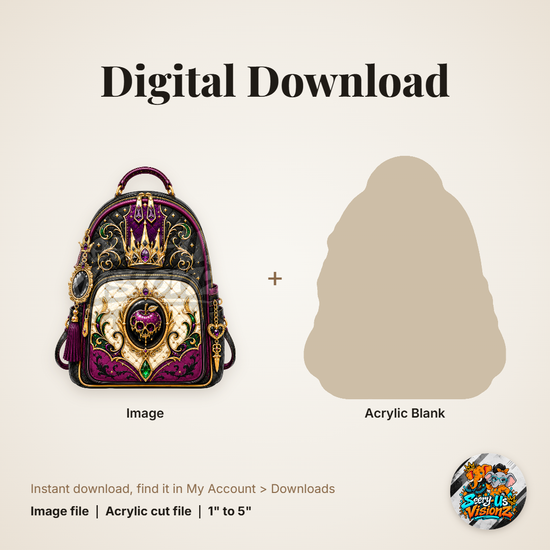 Evil Queen Backpack acrylic blank and digital download
