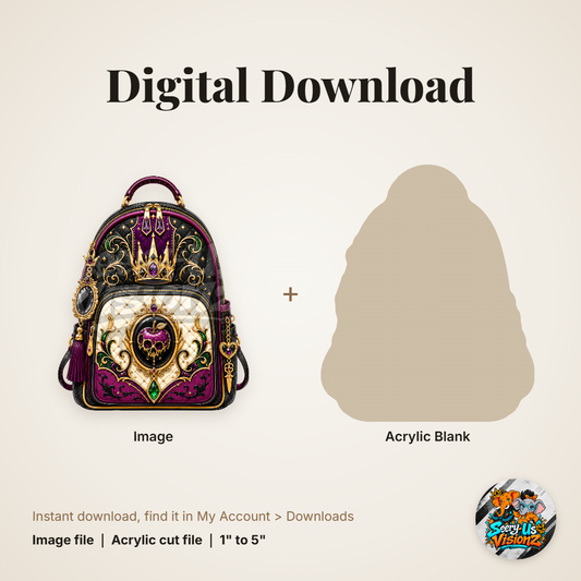 Evil Queen Backpack acrylic blank and digital download