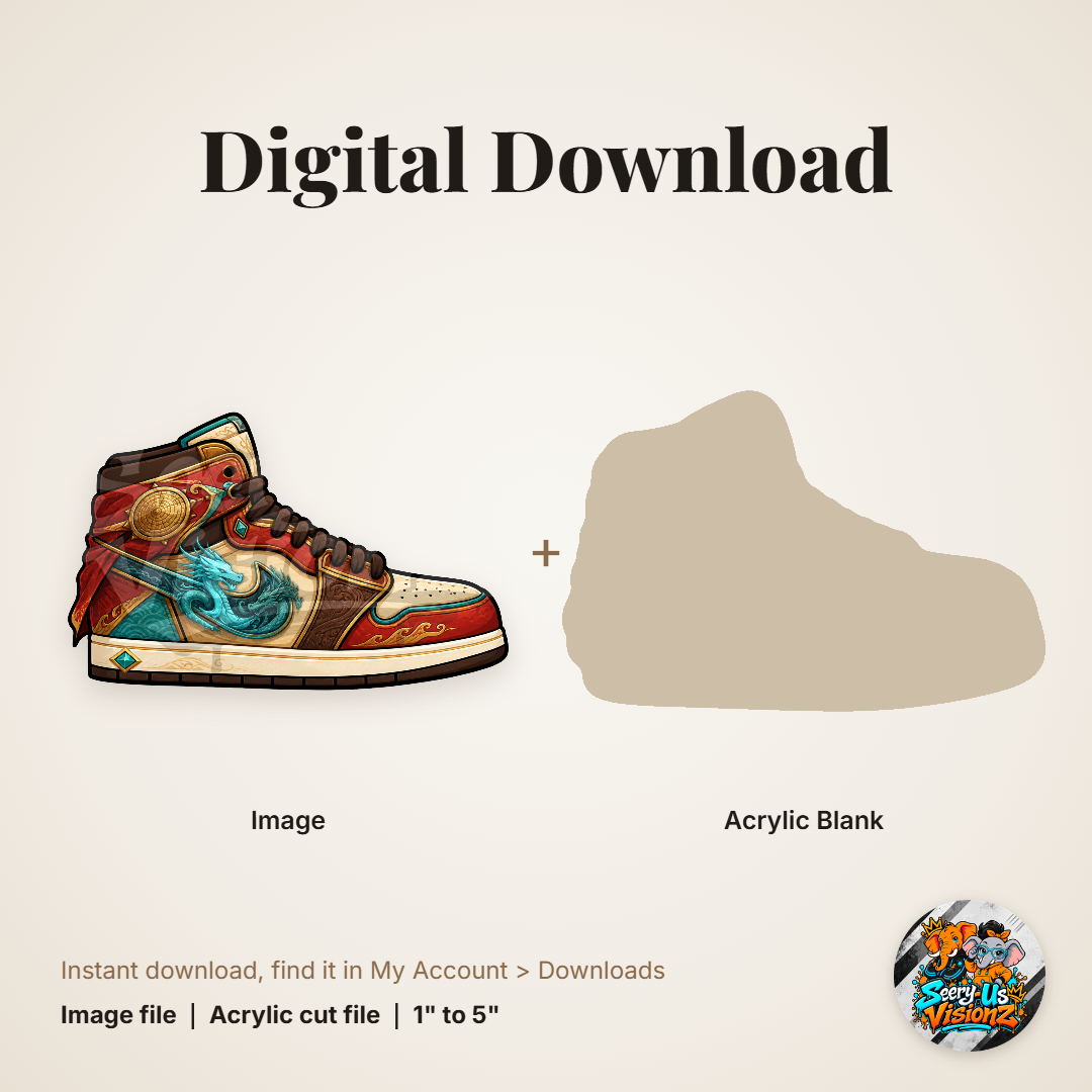 Sunset Space Sneaker acrylic blank and digital download