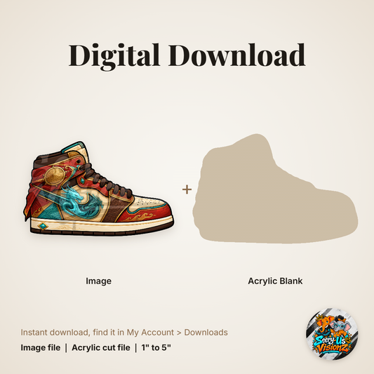 Sunset Space Sneaker acrylic blank and digital download