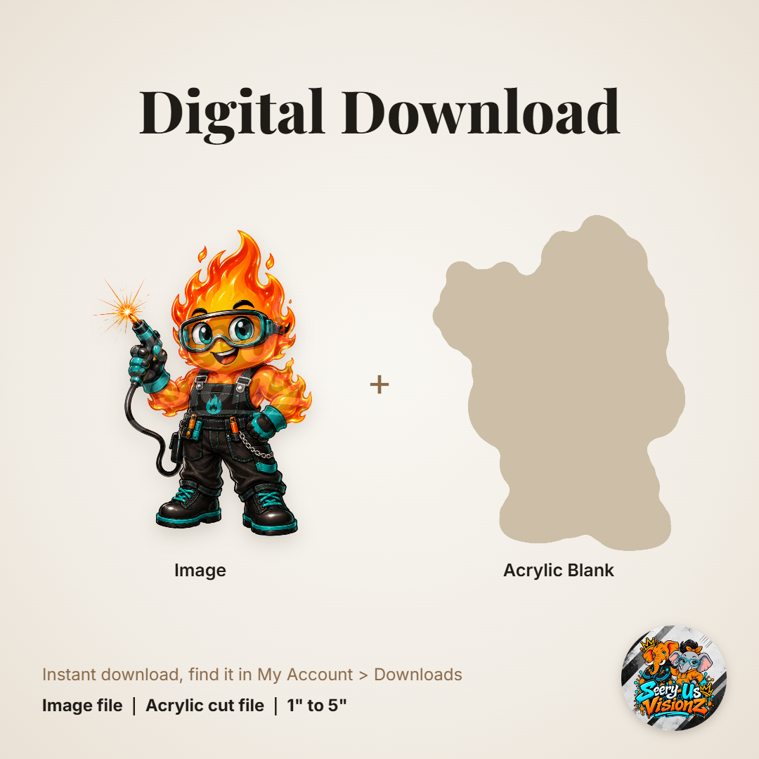 Fire Spirit Welder acrylic blank and digital download