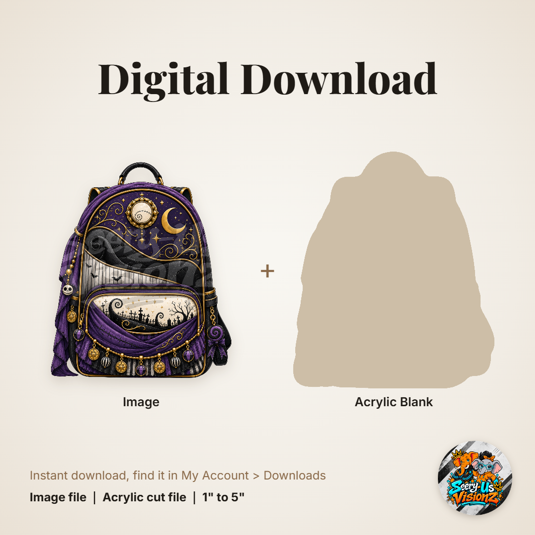 Nightmare Moon Backpack acrylic blank and digital download