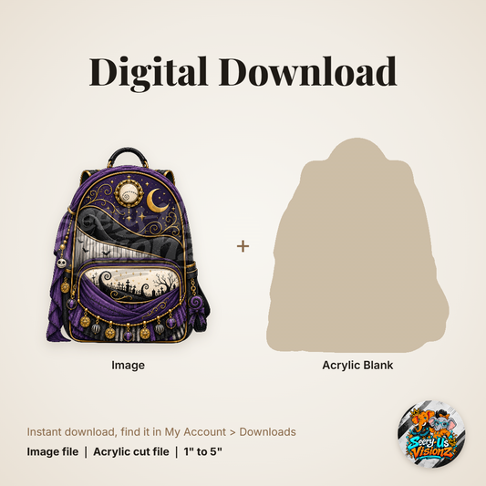 Nightmare Moon Backpack acrylic blank and digital download