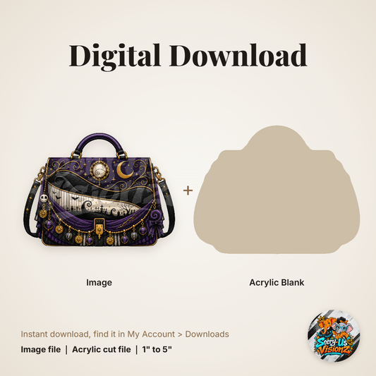 Nightmare Moon Handbag acrylic blank and digital download