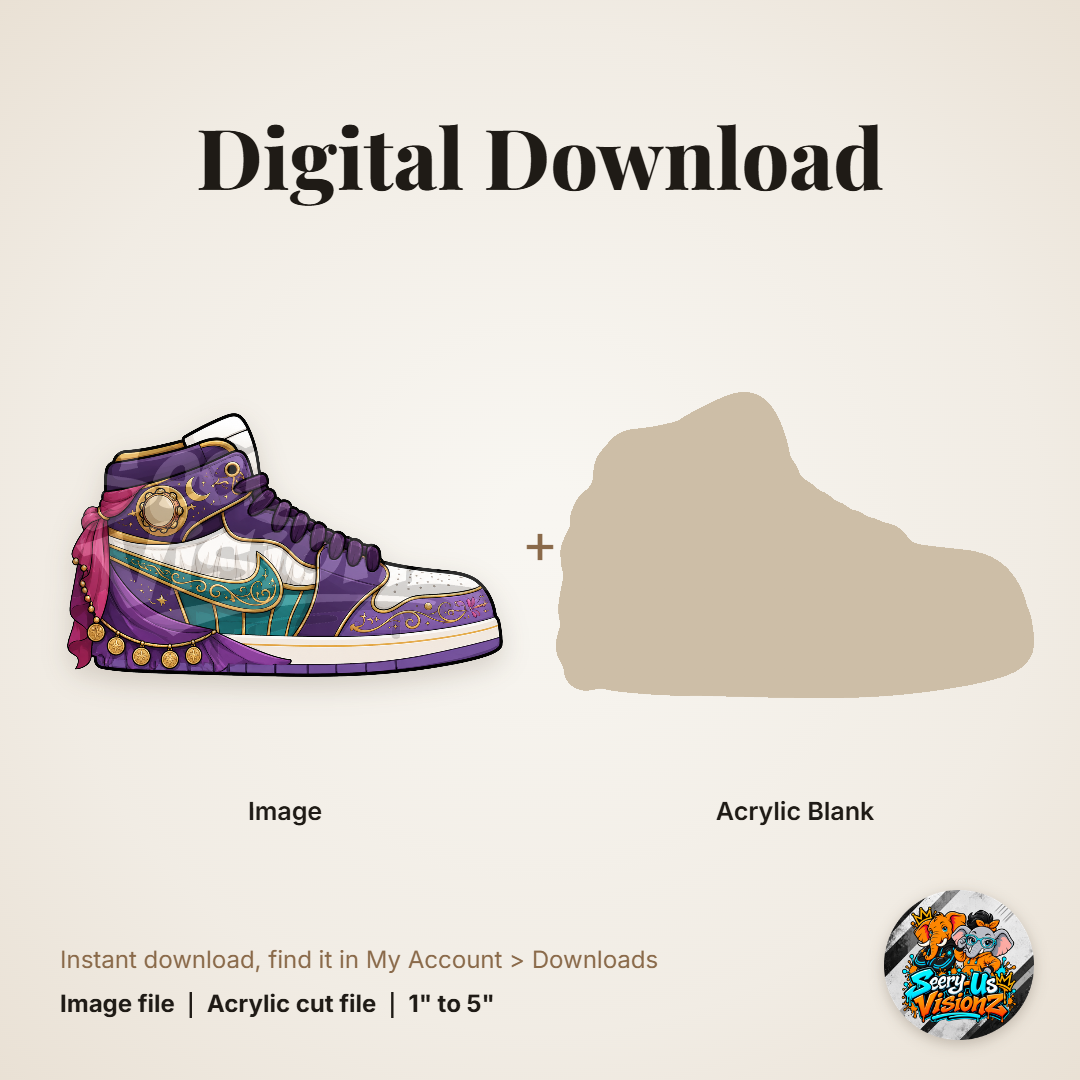 Purple Pirate Sneaker acrylic blank and digital download