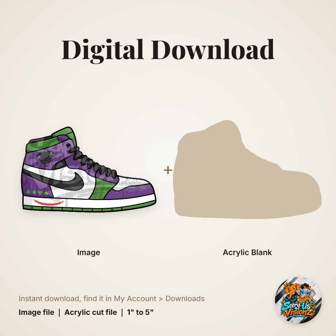 Prankster Sneaker acrylic blank and digital download