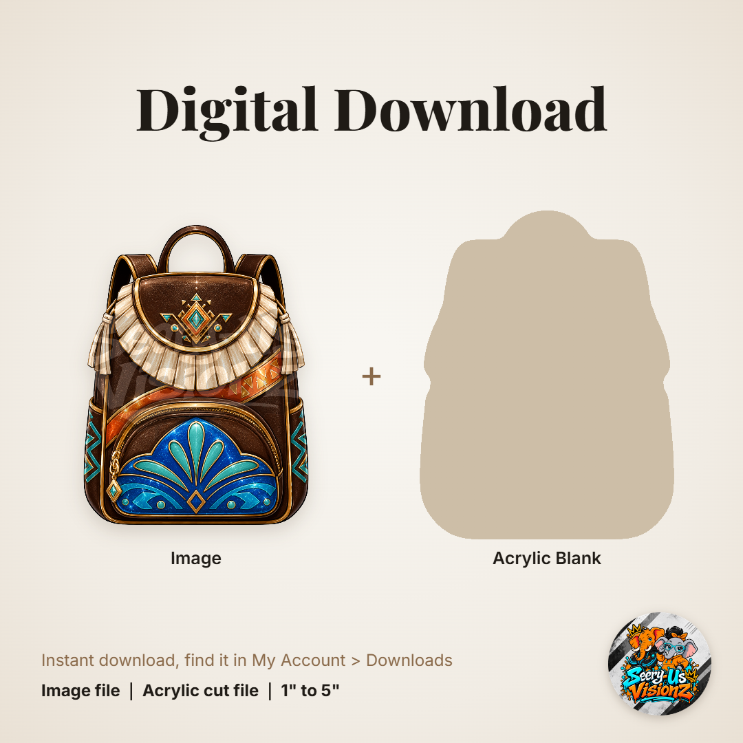 Feather Princess Backpack acrylic blank and digital download