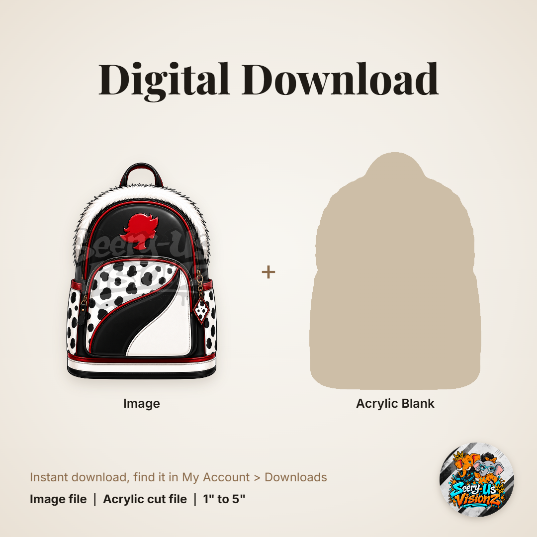 Dalmatian Diva Backpack acrylic blank and digital download