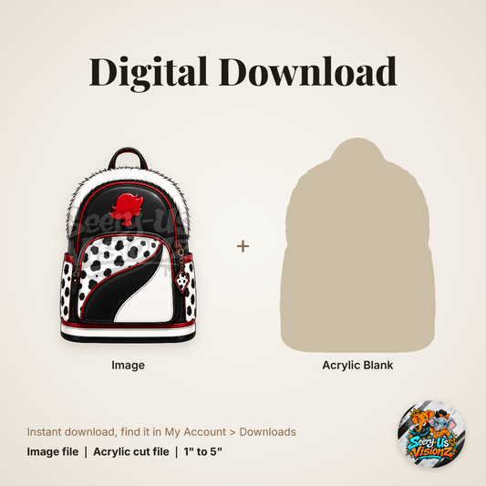 Dalmatian Diva Backpack acrylic blank and digital download