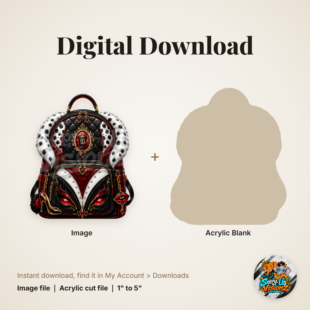Spotted Diva Backpack acrylic blank and digital download