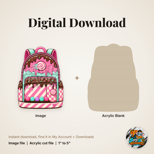 Candy Shop Backpack acrylic blank and digital download