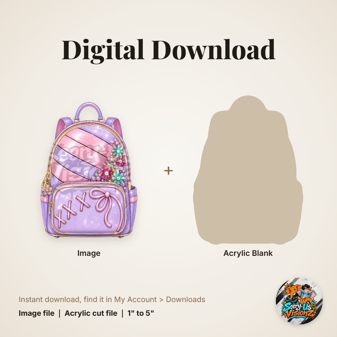 Lavender Love Letter Backpack acrylic blank and digital download