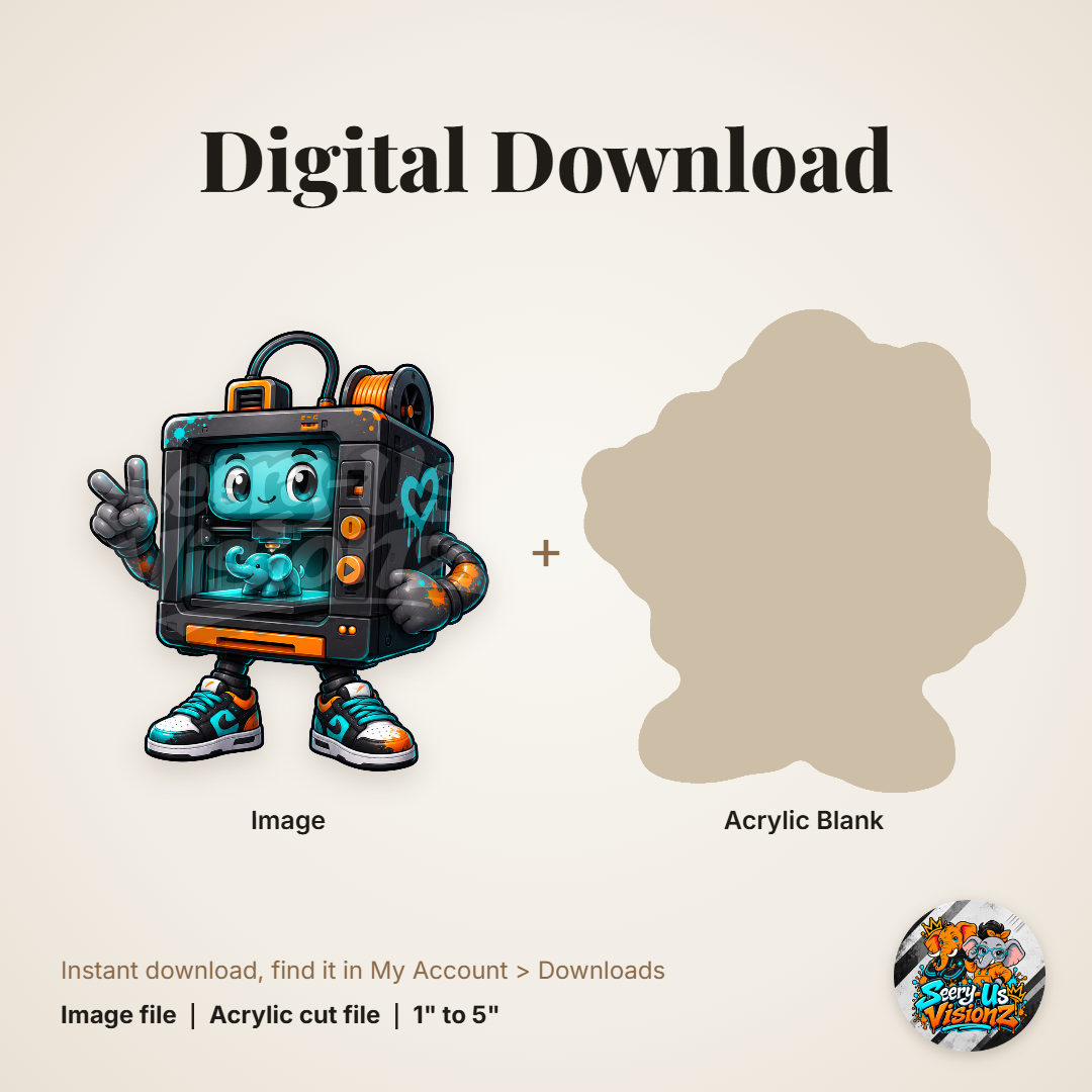 Retro Arcade Robot acrylic blank and digital download