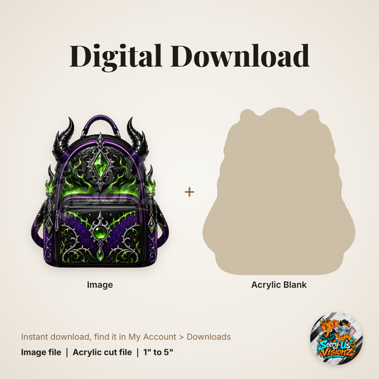 Dark Fairy Backpack acrylic blank and digital download
