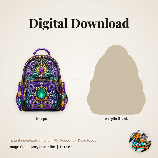 Sea Witch Shell Backpack acrylic blank and digital download