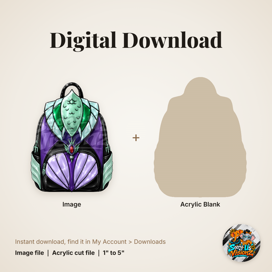 Mermaid Shell Backpack acrylic blank and digital download